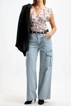 Femme Isabel Marant Top Lonea En Ecru