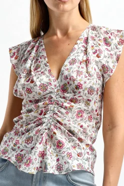 Femme Isabel Marant Top Lonea En Ecru