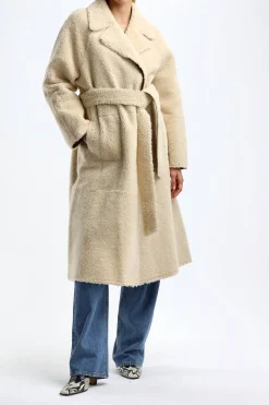 Femme Closed Trench-Coat En Shetland