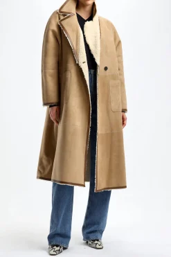 Femme Closed Trench-Coat En Shetland