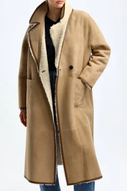 Femme Closed Trench-Coat En Shetland