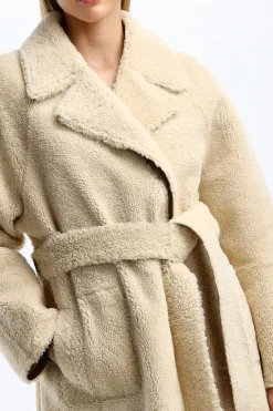 Femme Closed Trench-Coat En Shetland