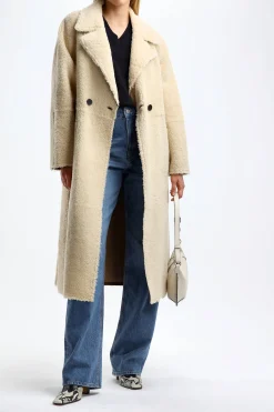 Femme Closed Trench-Coat En Shetland