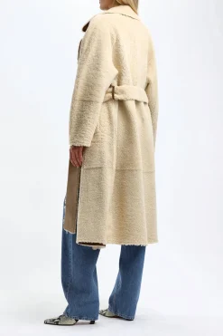 Femme Closed Trench-Coat En Shetland