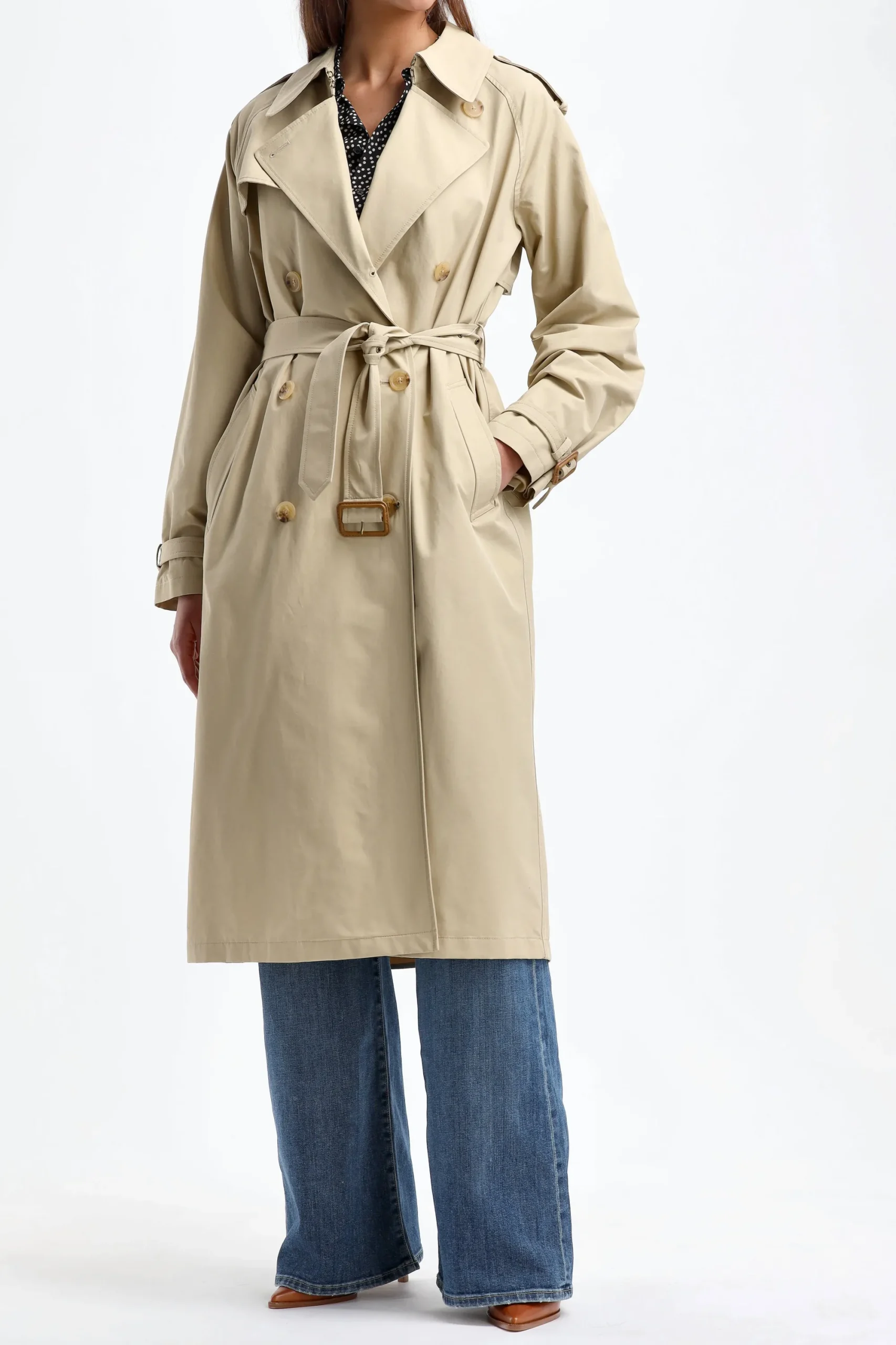 Femme Nili Lotan Trench-Coat Tanner En Kaki
