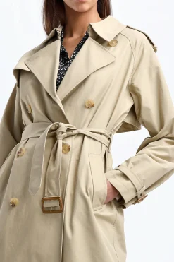 Femme Nili Lotan Trench-Coat Tanner En Kaki