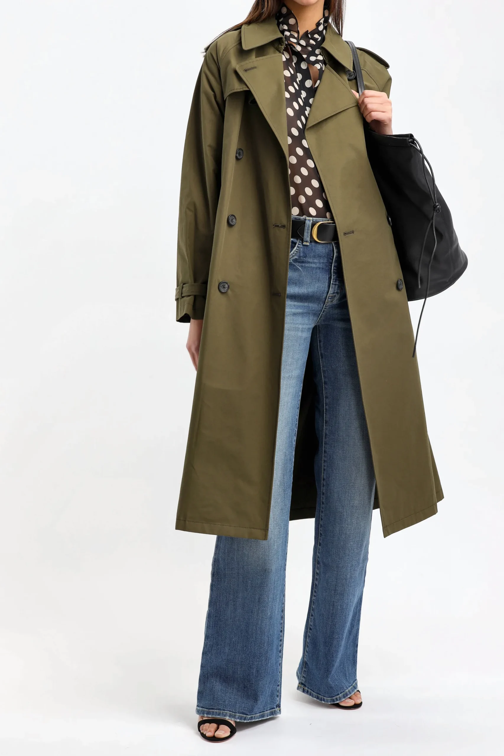Femme Nili Lotan Trench-Coat Tanner En Olive
