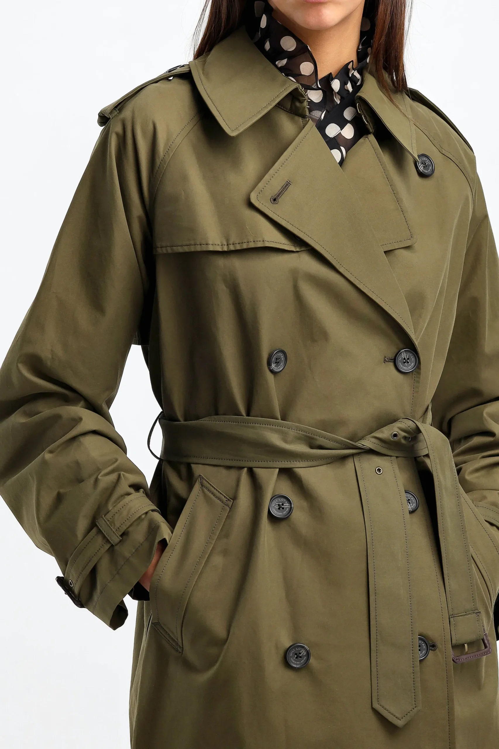 Femme Nili Lotan Trench-Coat Tanner En Olive