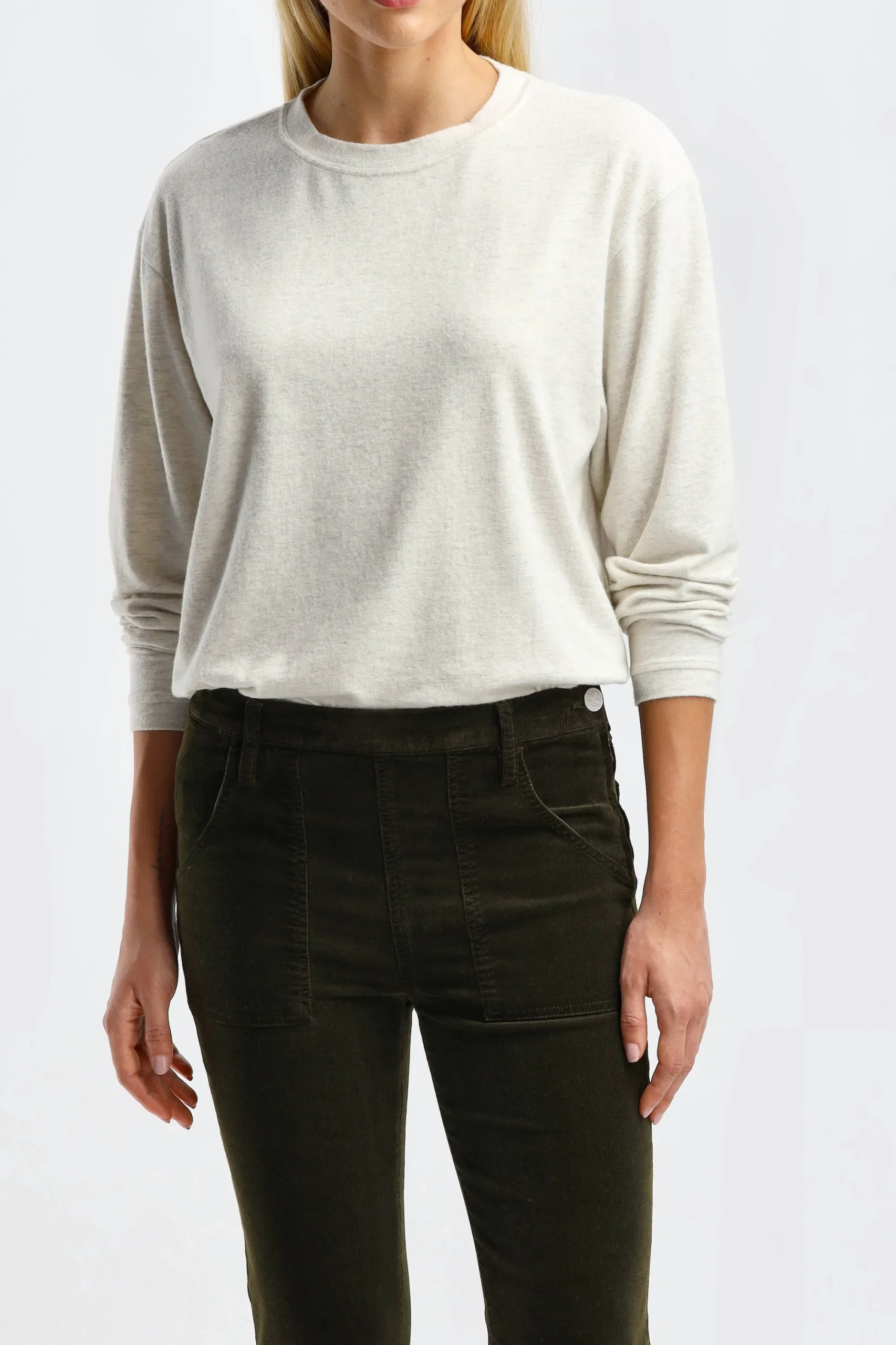 Femme American Vintage T-Shirt A Manches Longues Ypawood En Gris