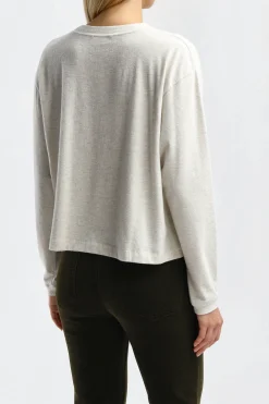 Femme American Vintage T-Shirt A Manches Longues Ypawood En Gris