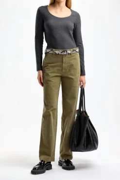 Femme Vince T-Shirt A Manches Longues Cozy En Charcoal