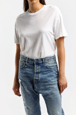 Femme R13 T-Shirt Boxy Seamless En Blanc