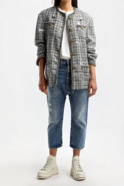 Femme R13 T-Shirt Boxy Seamless En Blanc