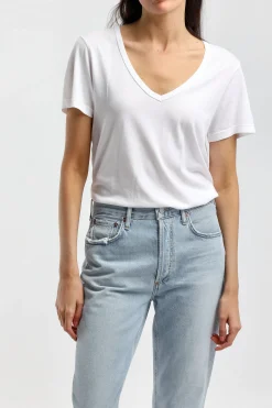 Femme Agolde T-Shirt Cameron En Blanc