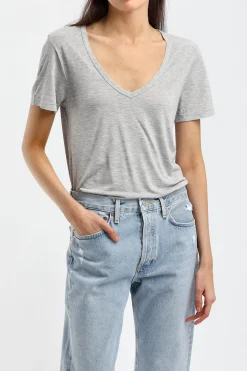 Femme Agolde T-Shirt Cameron En Gris
