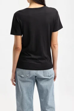 Femme Agolde T-Shirt Cameron En Noir