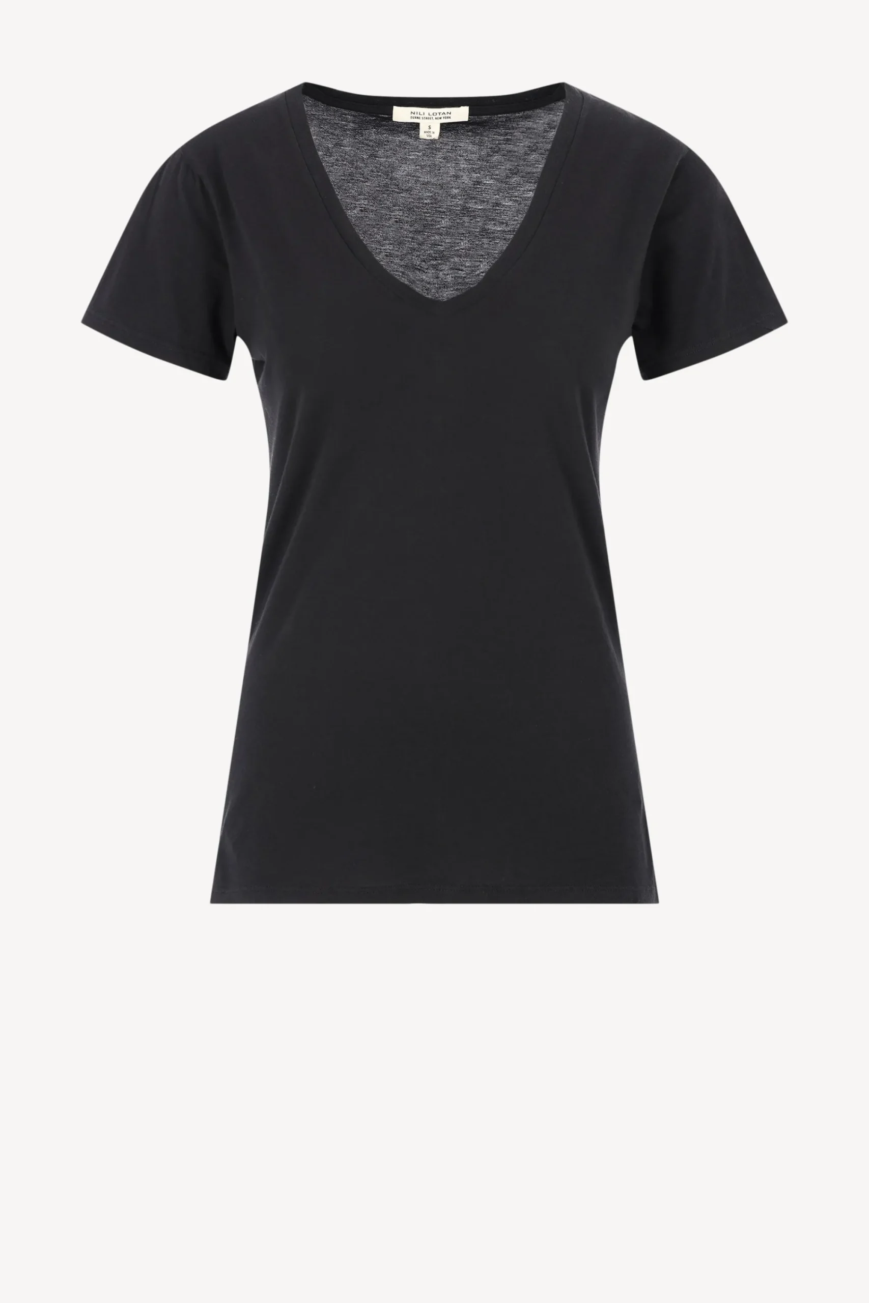 Femme Nili Lotan T-Shirt Carol En Noir De Jais