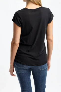Femme James Perse T-Shirt Deep V En Noir