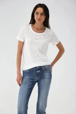 Femme Anthony Thomas Melillo T-Shirt Destroy En Blanc