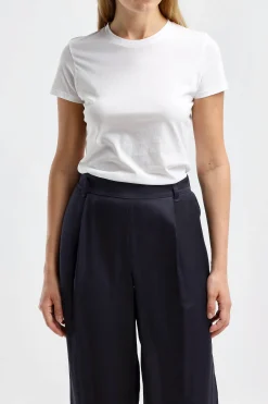 Femme Vince T-Shirt Essential En Blanc Optique