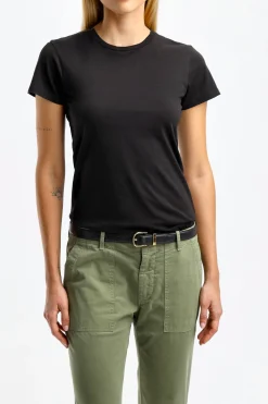 Femme Nili Lotan T-Shirt Lana En Noir De Jais