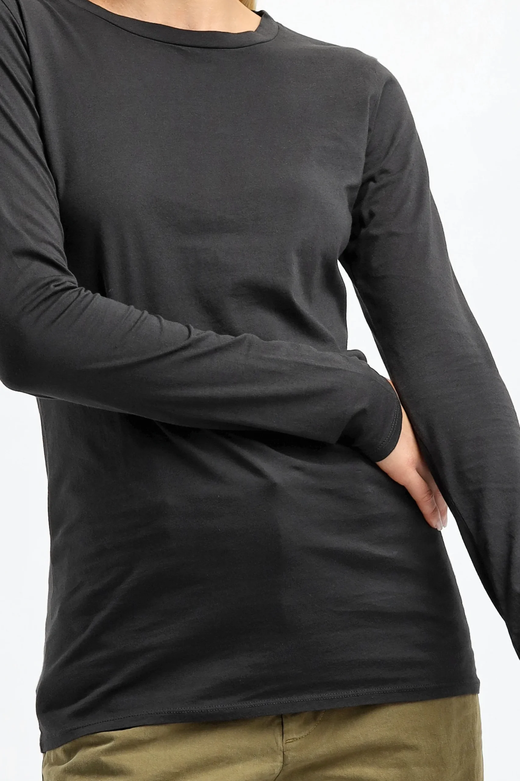 Femme Nili Lotan T-Shirt Long En Noir Delave