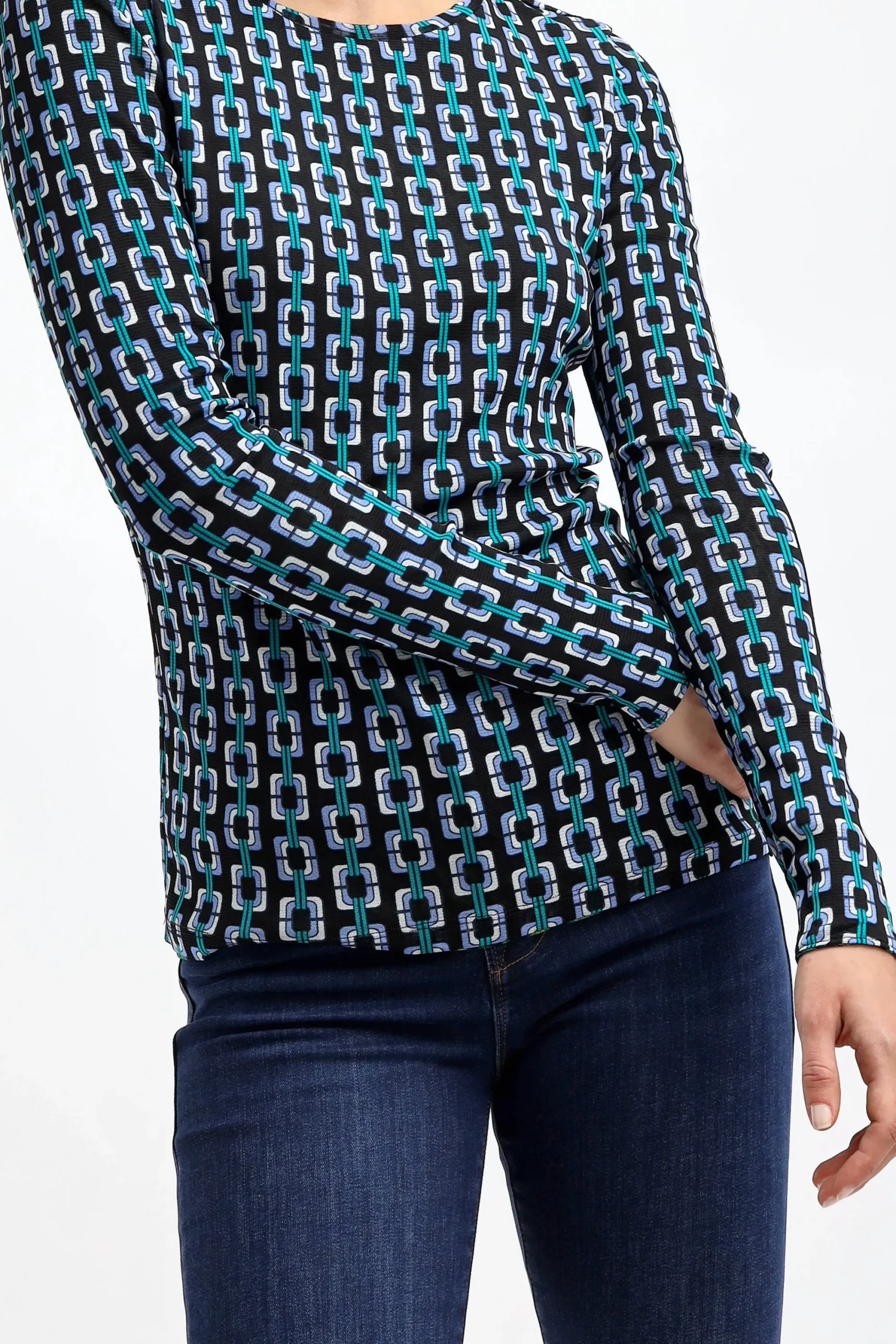 Femme Diane von Furstenberg T-Shirt Long Logan En Bleu Moire