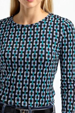 Femme Diane von Furstenberg T-Shirt Long Logan En Bleu Moire