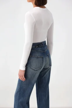 Femme Anthony Thomas Melillo T-Shirt Long Modal Rib En Blanc