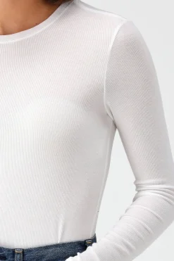 Femme Anthony Thomas Melillo T-Shirt Long Modal Rib En Blanc