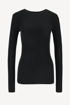 Femme Anthony Thomas Melillo T-Shirt Long Modal Rib En Noir