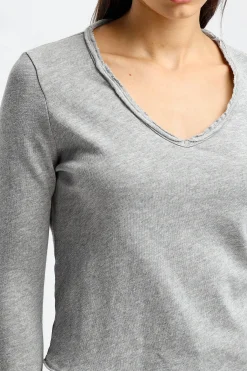 Femme American Vintage T-Shirt Long Sonoma En Gris