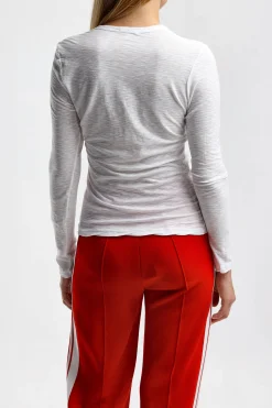 Femme James Perse T-Shirt Manches Longues Crew En Blanc