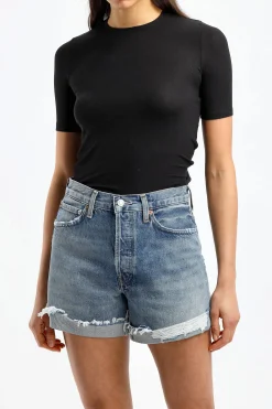 Femme Anthony Thomas Melillo T-Shirt Modal Rib Noir