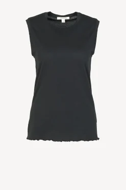 Femme Nili Lotan T-Shirt Muscle En Noir Delave