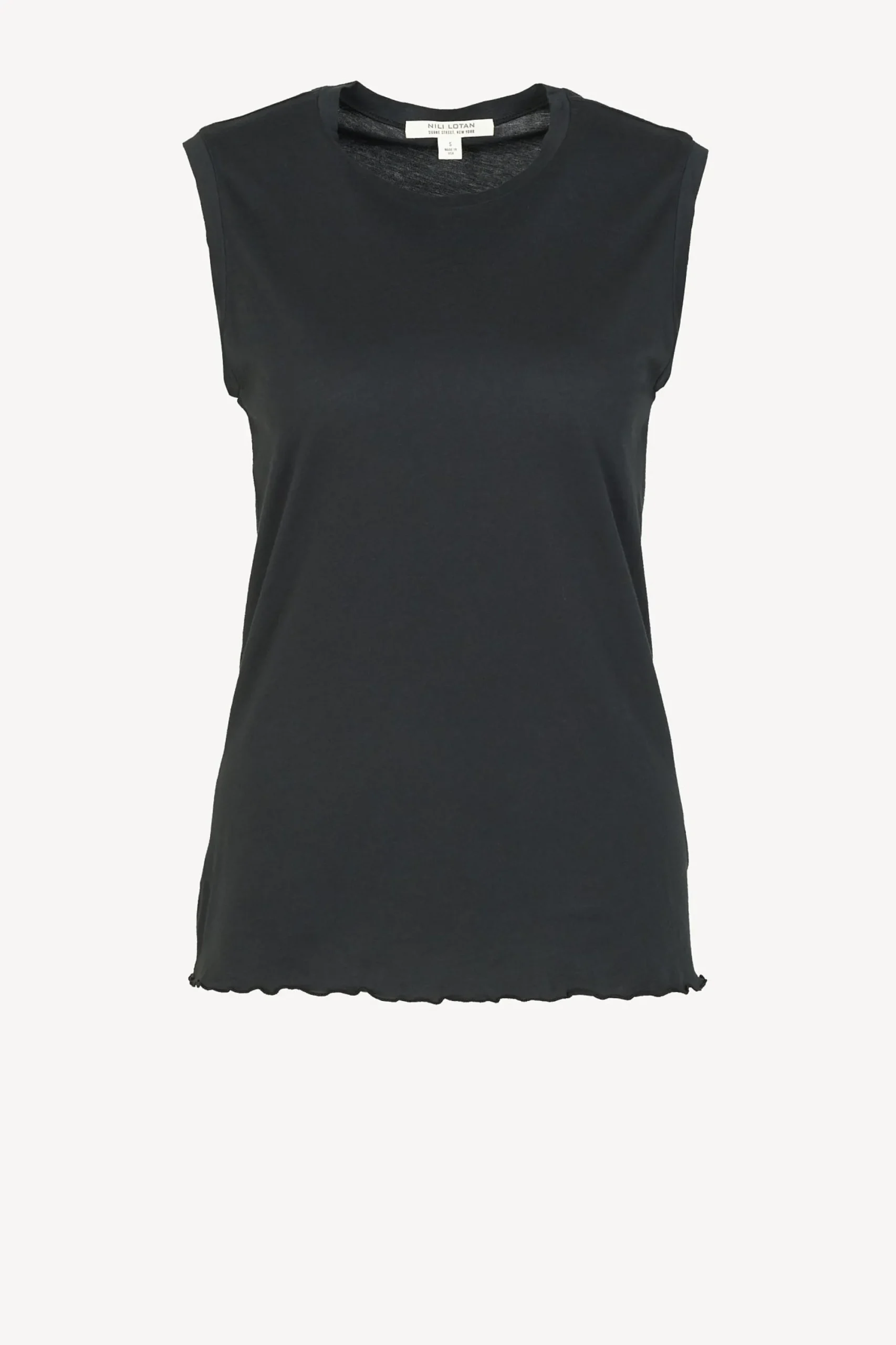 Femme Nili Lotan T-Shirt Muscle En Noir Delave