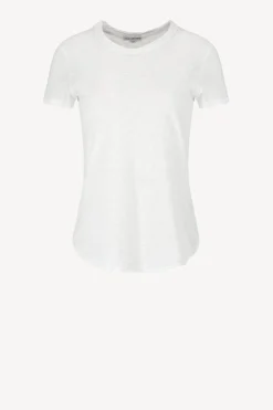 Femme James Perse T-Shirt Sheer Slub Crew En Blanc