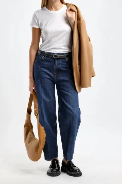 Femme James Perse T-Shirt Sheer Slub Crew En Blanc