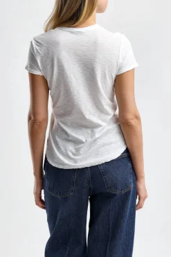 Femme James Perse T-Shirt Sheer Slub Crew En Blanc