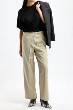 Femme Christopher Esber T-Shirt Side Cowl En Noir