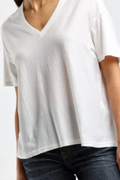 Femme R13 T-Shirt V Boxy Seamless En Blanc