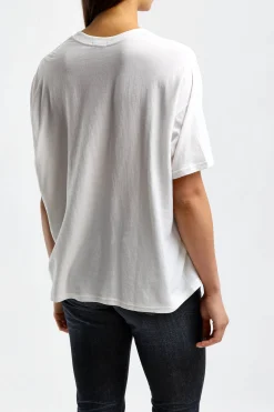 Femme R13 T-Shirt V Boxy Seamless En Blanc