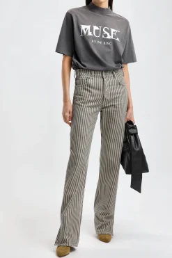 Femme Anine Bing T-Shirt Wes Muse En Noir Delave