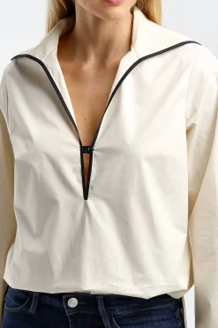 Femme Tory Burch Tunique Poplin En French Cream