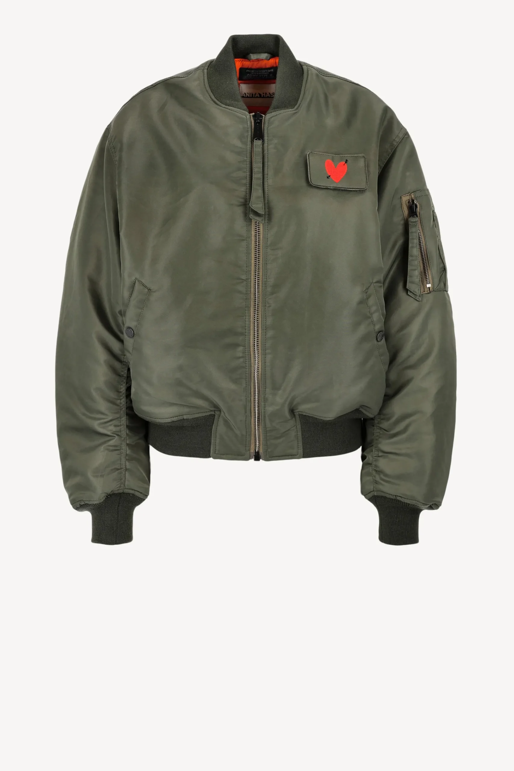 Femme Schott x Anita Hass Veste Airforce 90S 'Heart' Dans Army