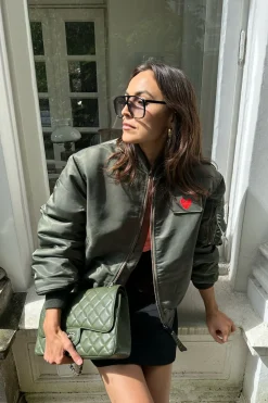 Femme Schott x Anita Hass Veste Airforce 90S 'Heart' Dans Army