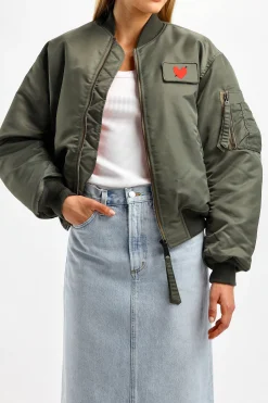Femme Schott x Anita Hass Veste Airforce 90S 'Heart' Dans Army
