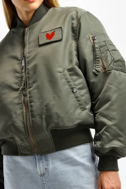 Femme Schott x Anita Hass Veste Airforce 90S 'Heart' Dans Army