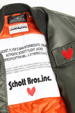 Femme Schott x Anita Hass Veste Airforce 90S 'Heart' Dans Army