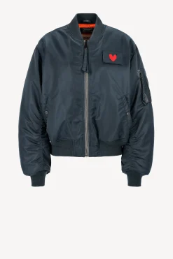 Femme Schott x Anita Hass Veste Airforce 90S 'Heart' En Bleu Marine